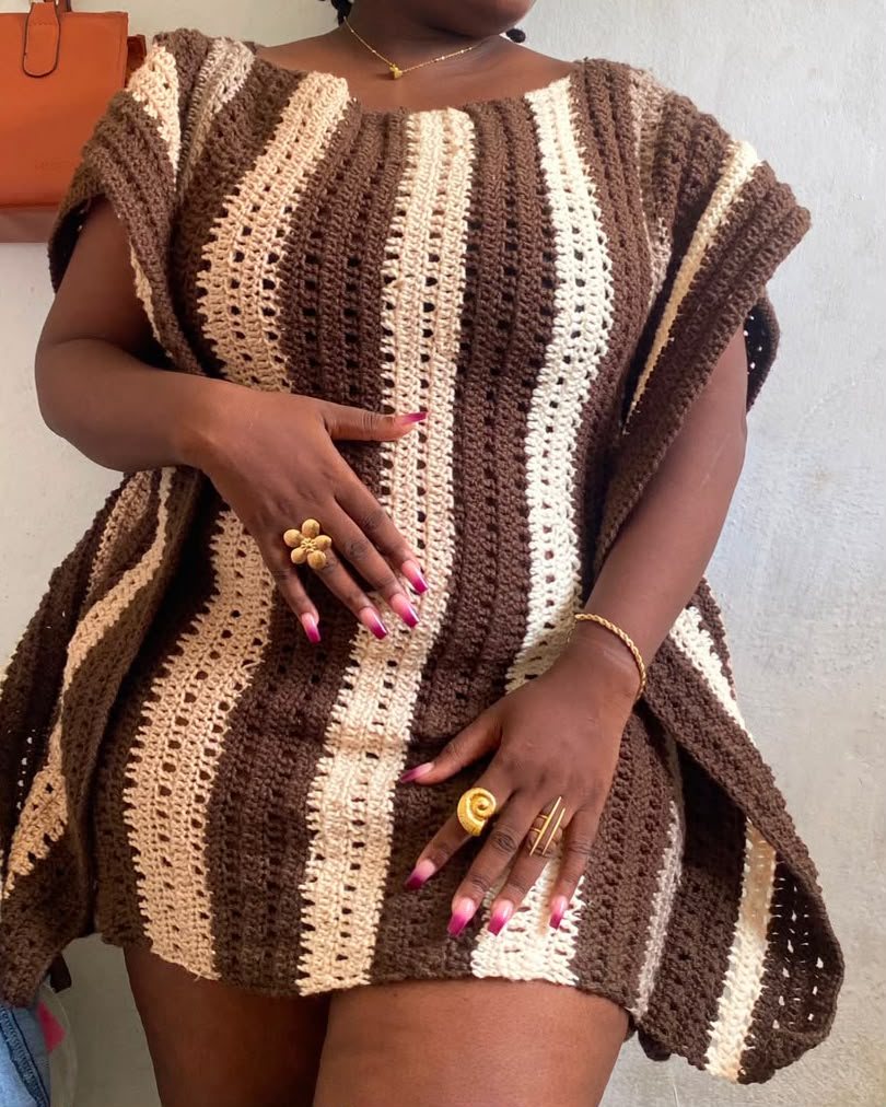 Robe rayée chocolat